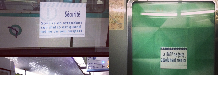 Des fausses affiches dans le métro parisien